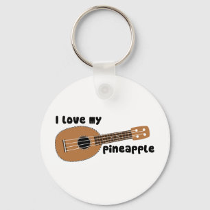 I Kärlek My Pineapple Ukulele Nyckelring