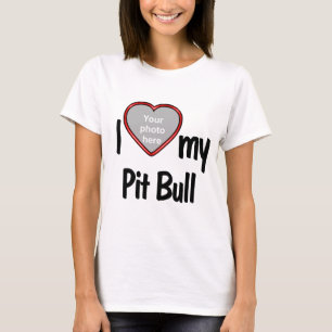 I Kärlek My Pit Bull - Cute Roligt Heart Photo Ram T Shirt