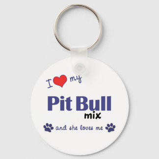I Kärlek My Pit Bull Mix (Honlig Hund) Nyckelring