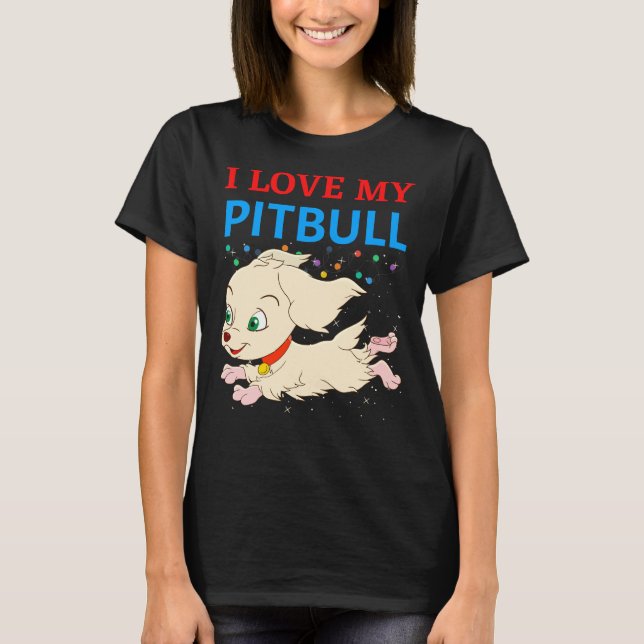 I Kärlek My Pitbull 19 T Shirt (Framsida)