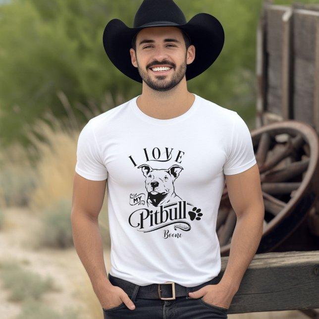 I Kärlek My Pitbull Anpassade T-Shirt (I Love My Pitbull Customizable T-Shirt
)