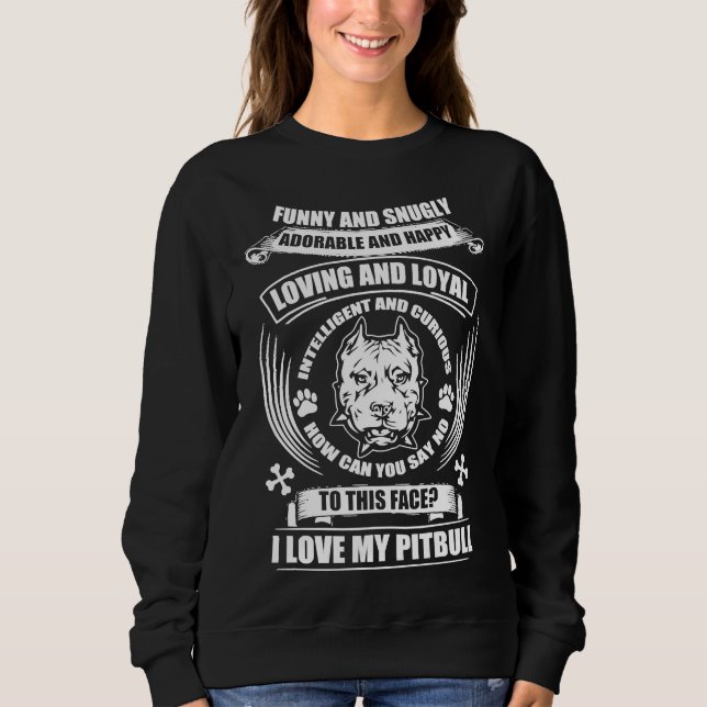 I Kärlek My Pitbull Coola Pitbull Älskare T Shirt (Framsida)