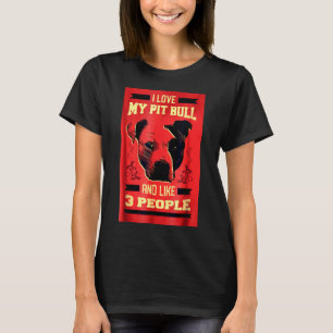 I Kärlek My Pitbull Funny Pit Bull Dog T Shirt