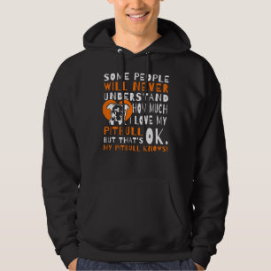 I Kärlek My Pitbull Hund Funny Quote Cute Pitbull Hoodie
