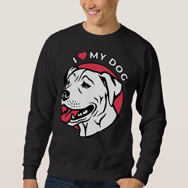 I Kärlek My Pitbull Hund Lång Ärmad Tröja (Framsida)