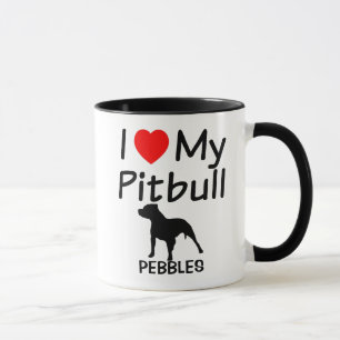 I Kärlek My Pitbull Hund Mugg