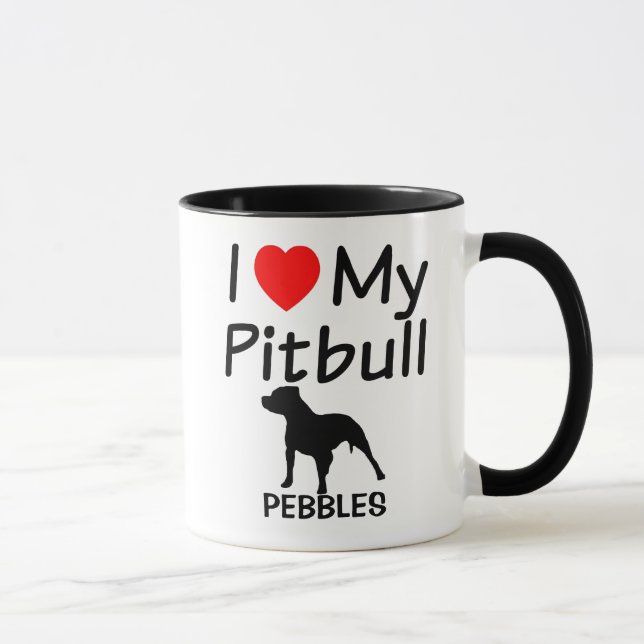 I Kärlek My Pitbull Hund Mugg (Höger)