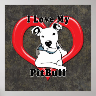 I Kärlek My PitBull Logotyp Poster