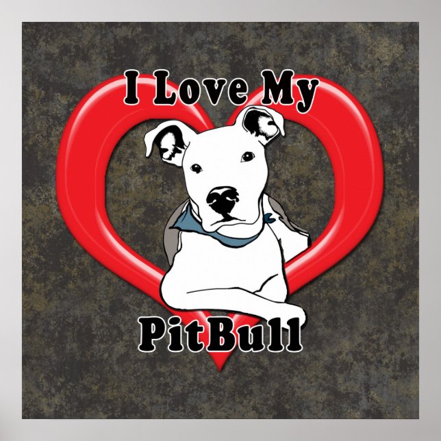 I Kärlek My PitBull Logotyp Poster (Framsidan)