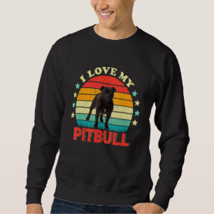 I Kärlek My Pitbull Manar Women Kärlek Black Pit b Lång Ärmad Tröja