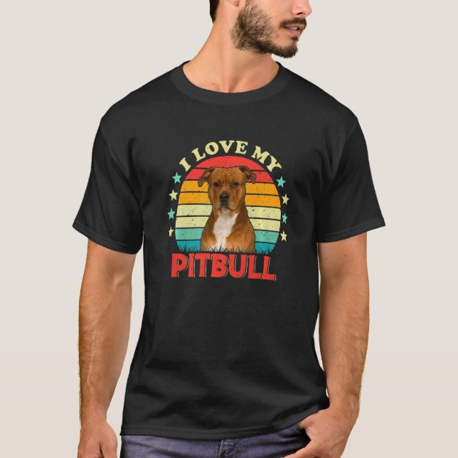 I Kärlek My Pitbull Manar Women Kärlek Pit-tjur Co T Shirt (Framsida)