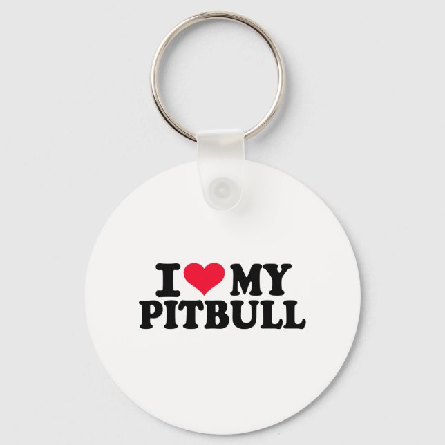 I kärlek my Pitbull Nyckelring (Framsida)