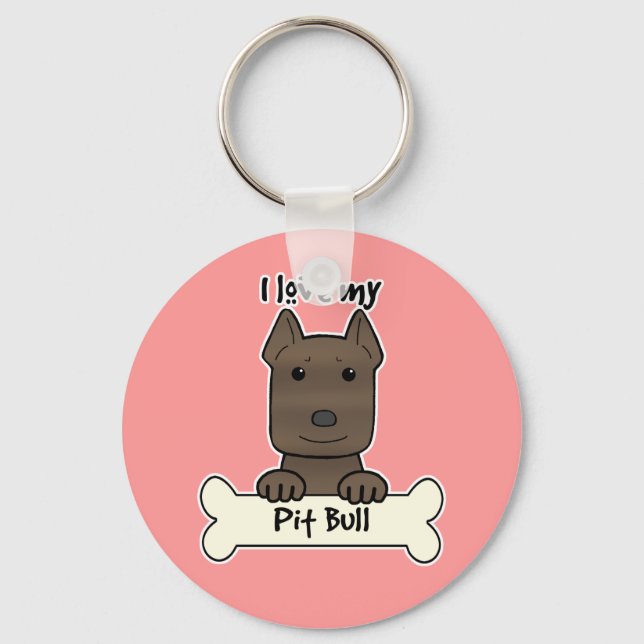 I Kärlek My Pitbull Nyckelring (Framsida)