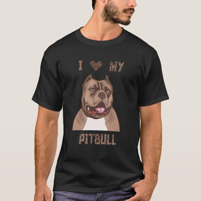 I Kärlek My Pitbull T Shirt (Framsida)