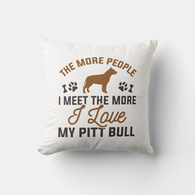 I Kärlek My Pitt Bull Kudde (Framsida)