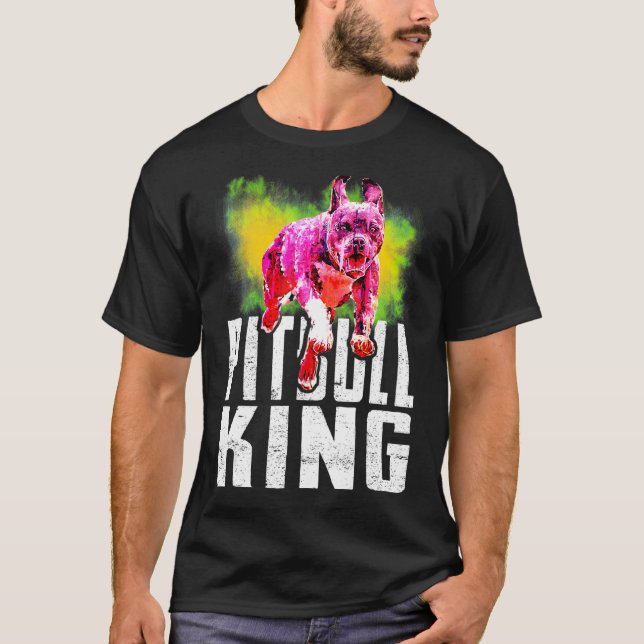 I Kärlek My Pittie Rädding Pittie Pappa Pitbull Ku T Shirt (Framsida)