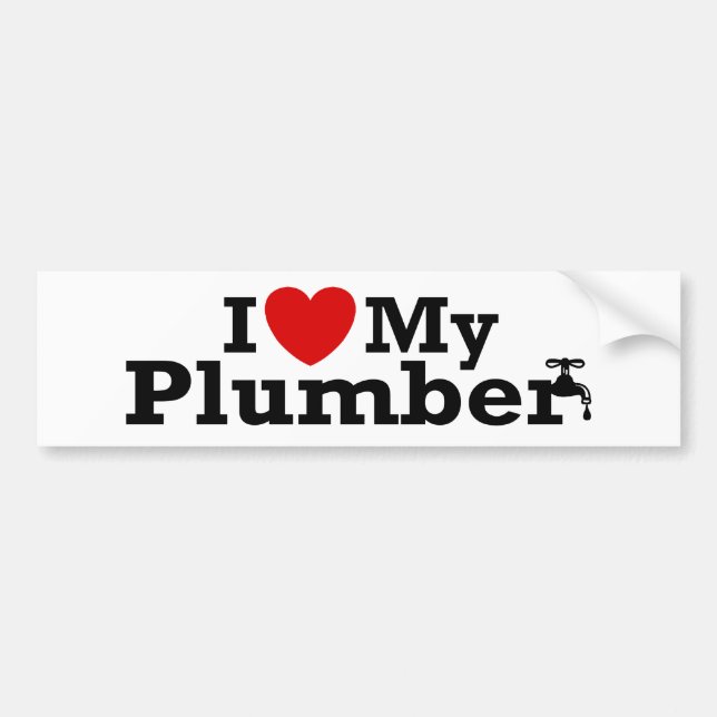 I Kärlek My Plumber Bildekal (Framsidan)