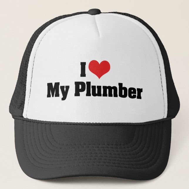I Kärlek My Plumber Truckerkeps (Framsida)