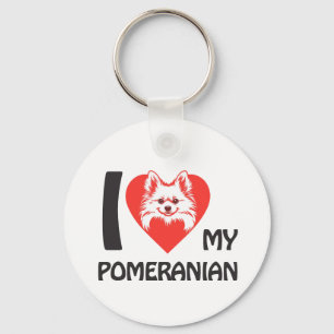 I Kärlek My Pomeranian - Cute Fluffy Hund älskare  Nyckelring