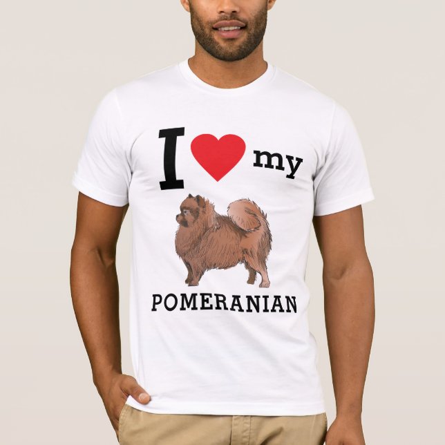 I Kärlek My Pommern T Shirt (Framsida)