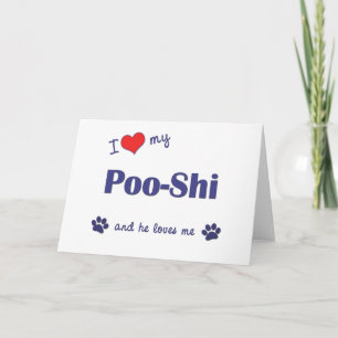 I Kärlek My Poo-Shi (manlig Hund) Kort