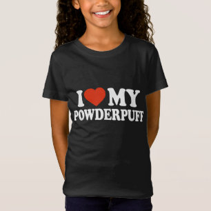 I Kärlek My Powderpuff, kinesisk bestrad Hund älsk T Shirt