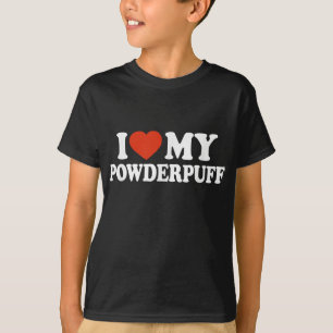 I Kärlek My Powderpuff, kinesisk bestrad Hund älsk T Shirt