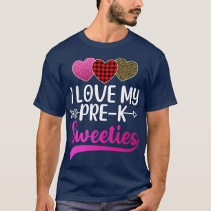 I Kärlek My PreK Sweeties Hearts Valentines day Te T Shirt