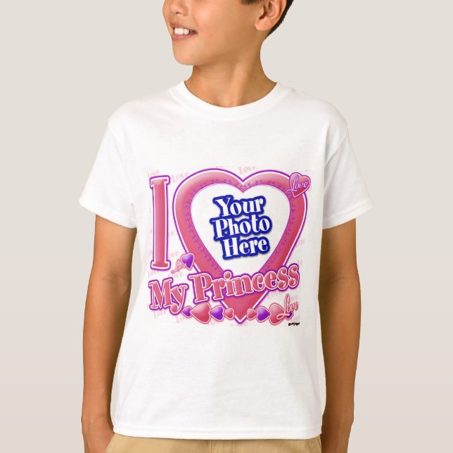 I Kärlek My Princess rosa/lila - foto T-shirt (Framsida)
