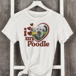 I Kärlek My Pudel Anpassningsbar Rosa Heart Photo T Shirt