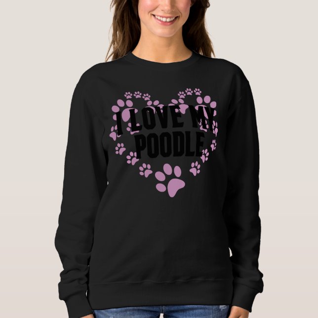 I Kärlek My Pudel Heart Tassar T Shirt (Framsida)