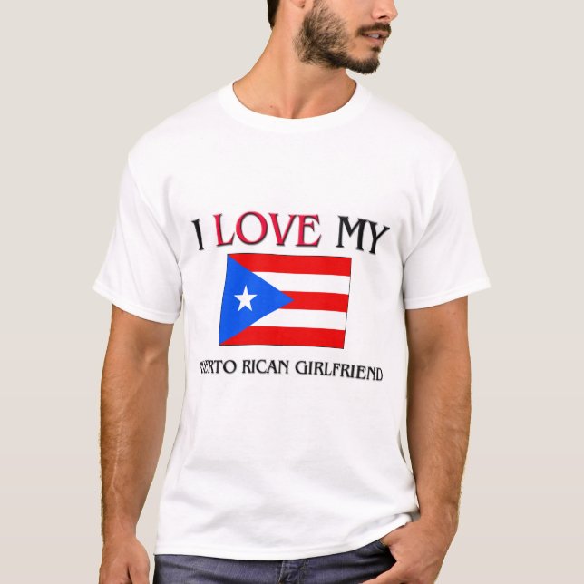 I Kärlek My Puerto Rican Girlkompis Tee Shirt (Framsida)
