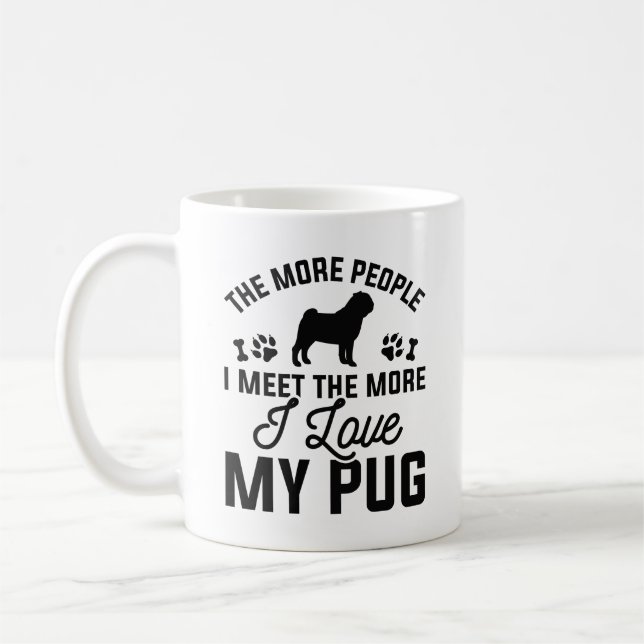 I Kärlek My Pug Kaffemugg (Vänster)