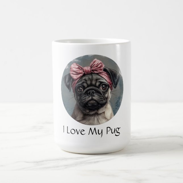 I Kärlek My Pug Kaffemugg (Center)