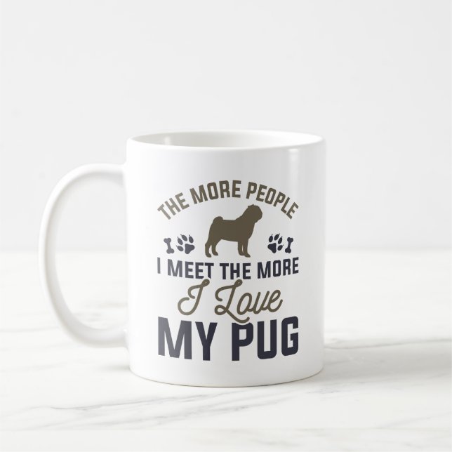 I Kärlek My Pug Kaffemugg (Vänster)