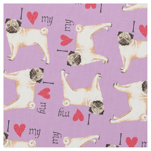 I Kärlek my Pug Tyg (Närbild)