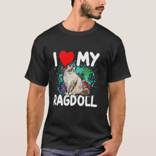 I Kärlek My Ragdoll Cat Lover Heart Ragdoll Mamma T Shirt