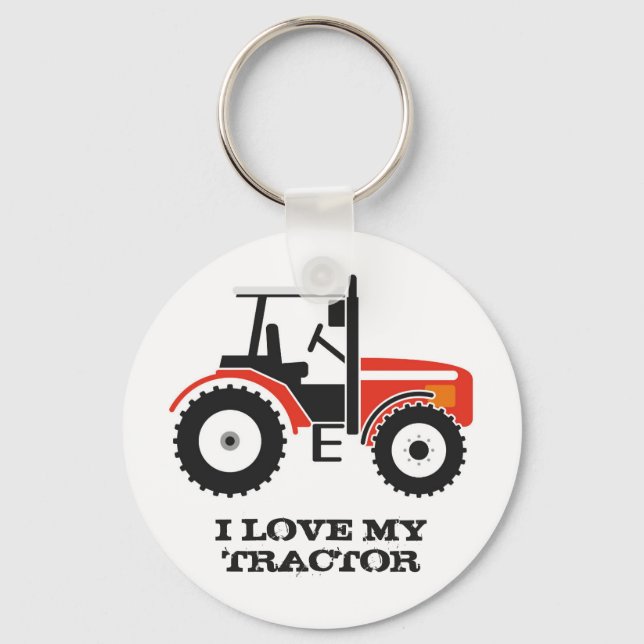 I Kärlek My Red Tractor Nyckelring (Framsida)