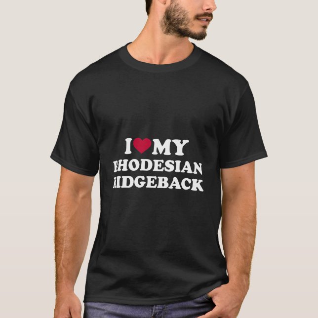 I Kärlek My Rhodesian Ridgeback T Shirt (Framsida)