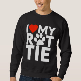 I Kärlek My Rottie Rottweiler Heart Hund Lång Ärmad Tröja
