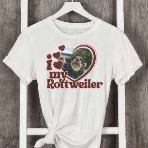 I Kärlek My Rottweiler Anpassningsbar Rosa Heart P T Shirt