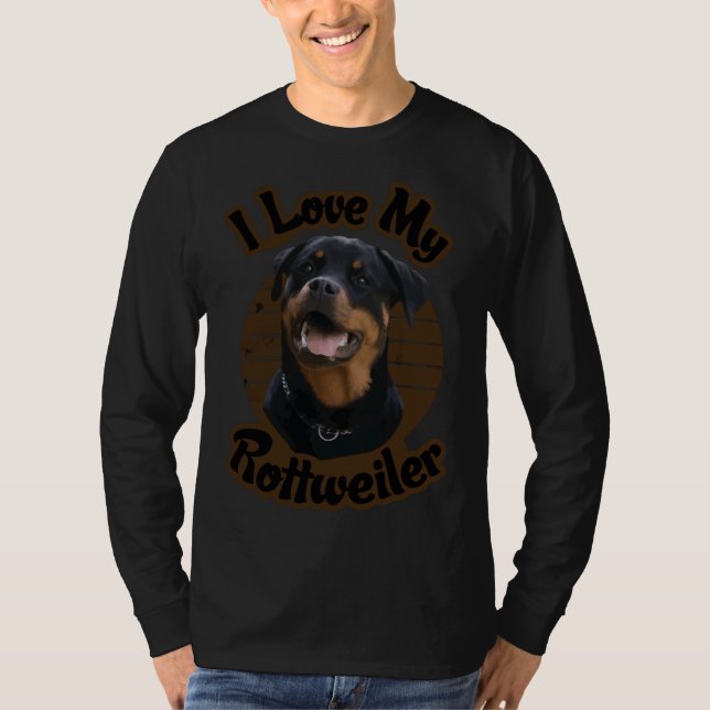 I Kärlek My Rottweiler Classic T Shirt (Framsida)