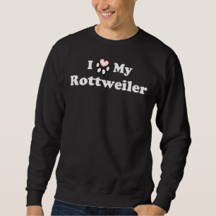I Kärlek My Rottweiler Heart Hund Tass Lång Ärmad Tröja