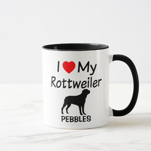 I Kärlek My Rottweiler Hund Mugg (Höger)