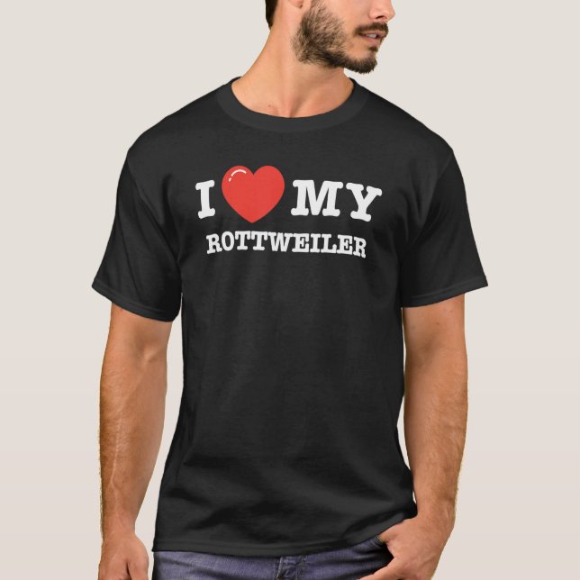 I Kärlek My Rottweiler Kärlek Heart T Shirt (Framsida)