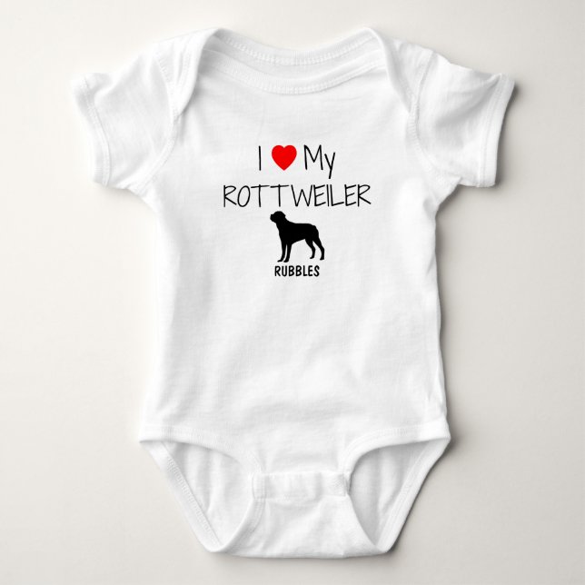I Kärlek My Rottweiler T Shirt (Framsida)