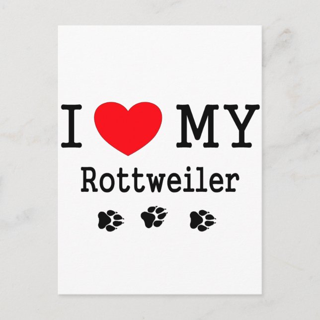I Kärlek My Rottweiler Vykort (Framsida)