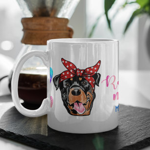 I Kärlek My Rottweilers Hund Pet Glowing Heart Kaffemugg