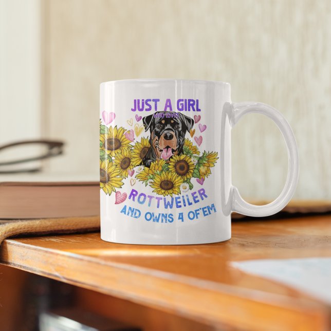 I Kärlek My Rottweilers Hund Pet Glowing Heart Kaffemugg (Skapare uppladdad)