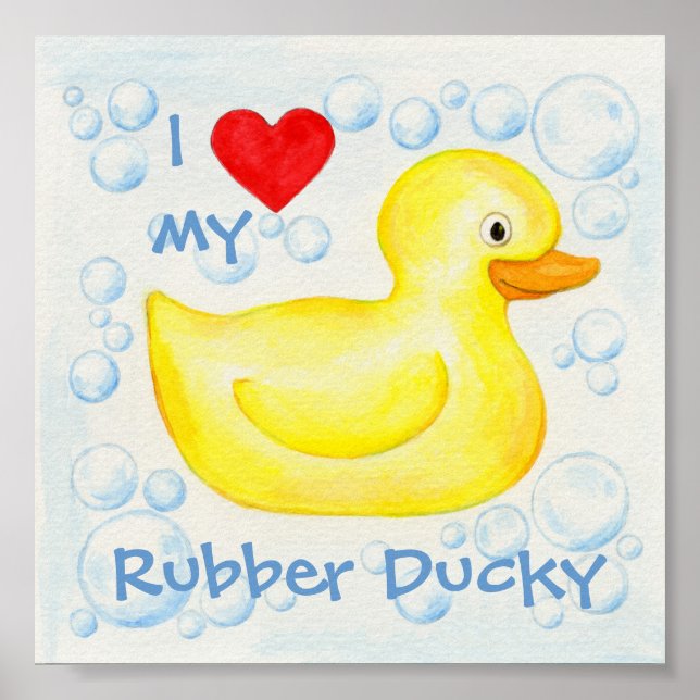 I Kärlek My Rubber Ducky art Poster (Framsidan)